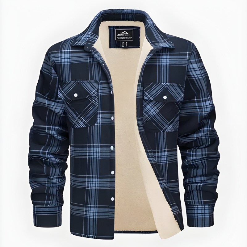 Herren Winterjacke mit Futter im Freizeitlook - marineblau