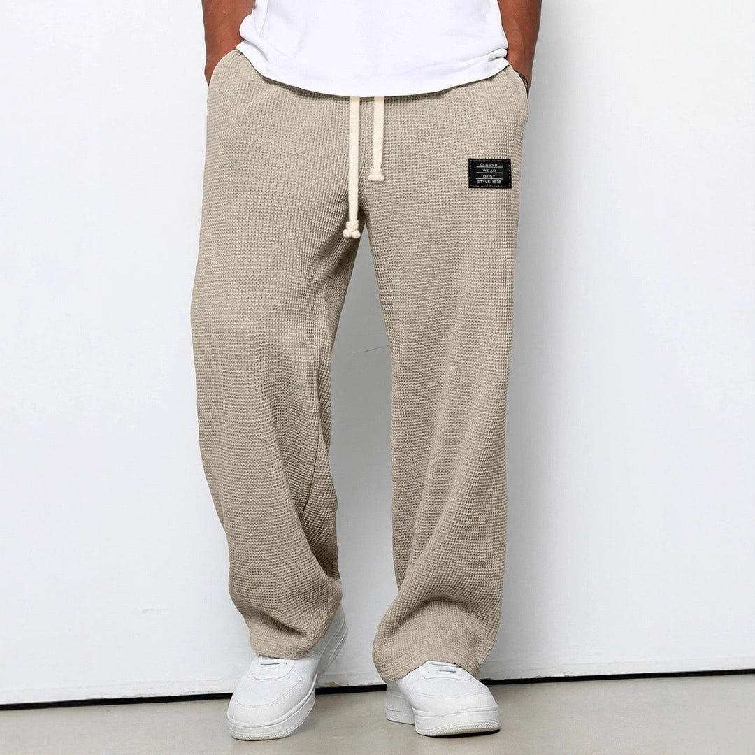 Jogginghose Herren mit strukturiertem Lounge Stil - khaki