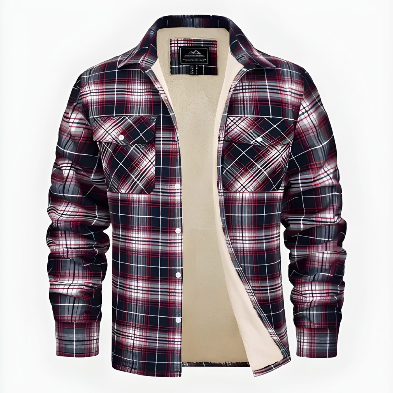 Herren Winterjacke mit Futter im Freizeitlook - rot