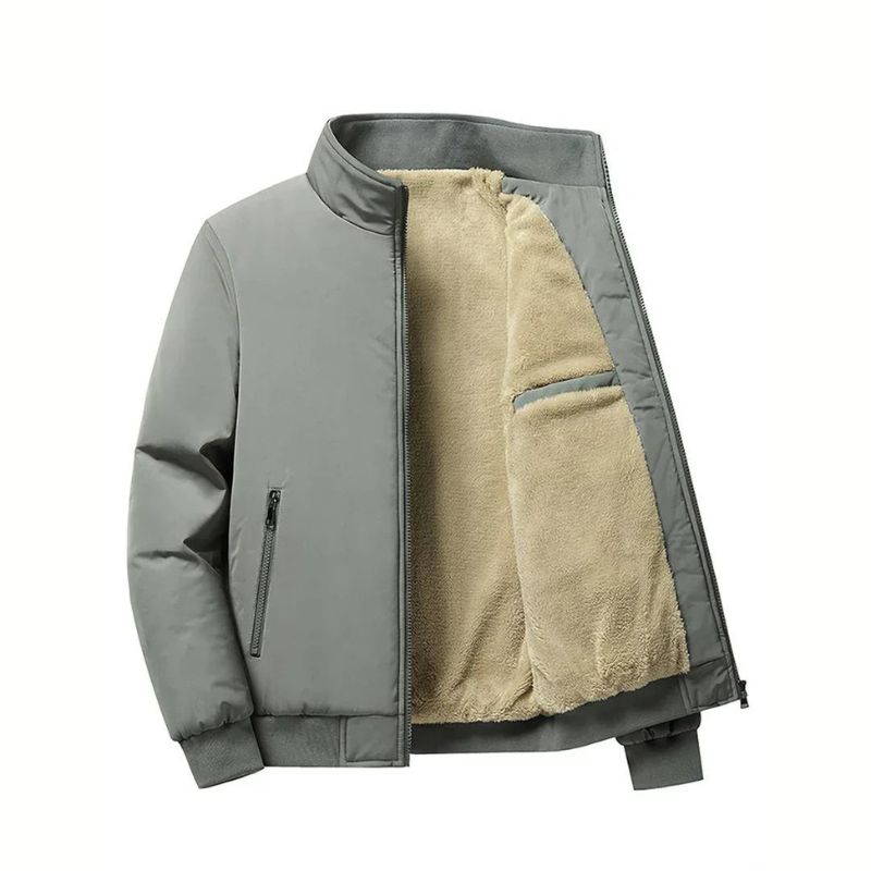 Herren Winterjacke mit Stehkragen im Casual-Stil - grau