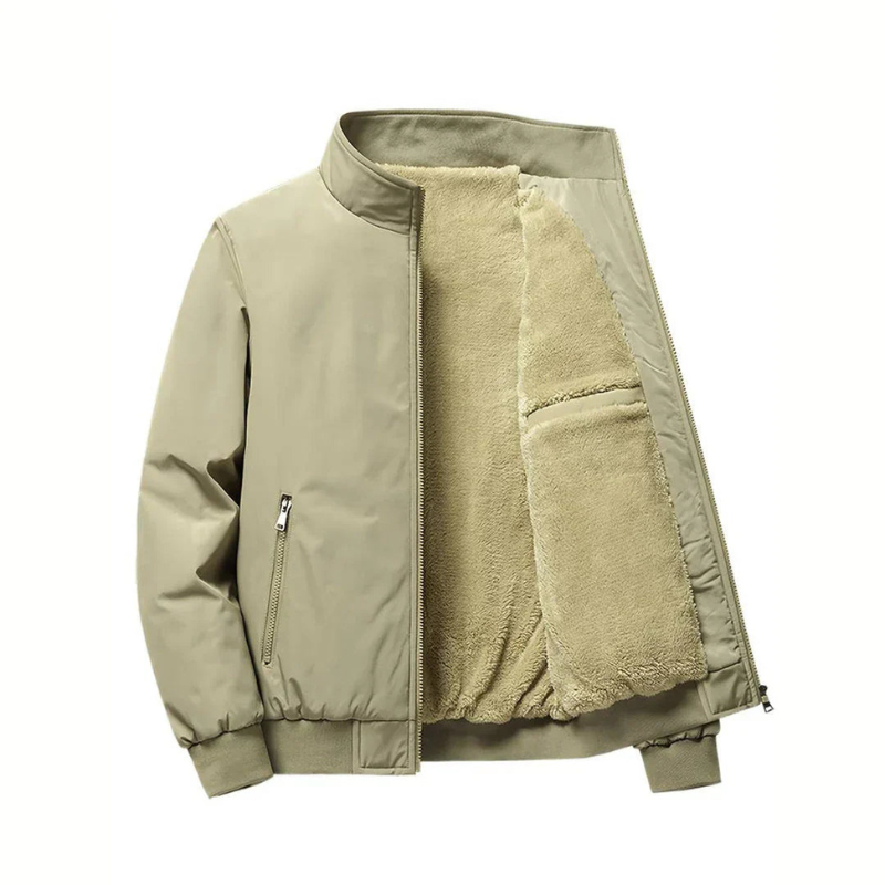 Herren Winterjacke mit Stehkragen im Casual-Stil - khaki