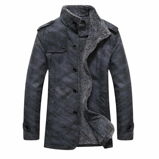 Herren Winterjacke gefüttert im klassischen Stil - grau