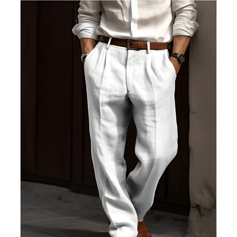 Herren Hose mit lockerem Schnitt - weiß