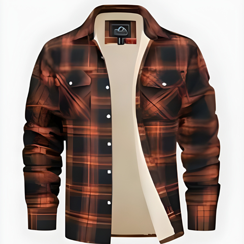 Herren Winterjacke mit Futter im Freizeitlook - orange