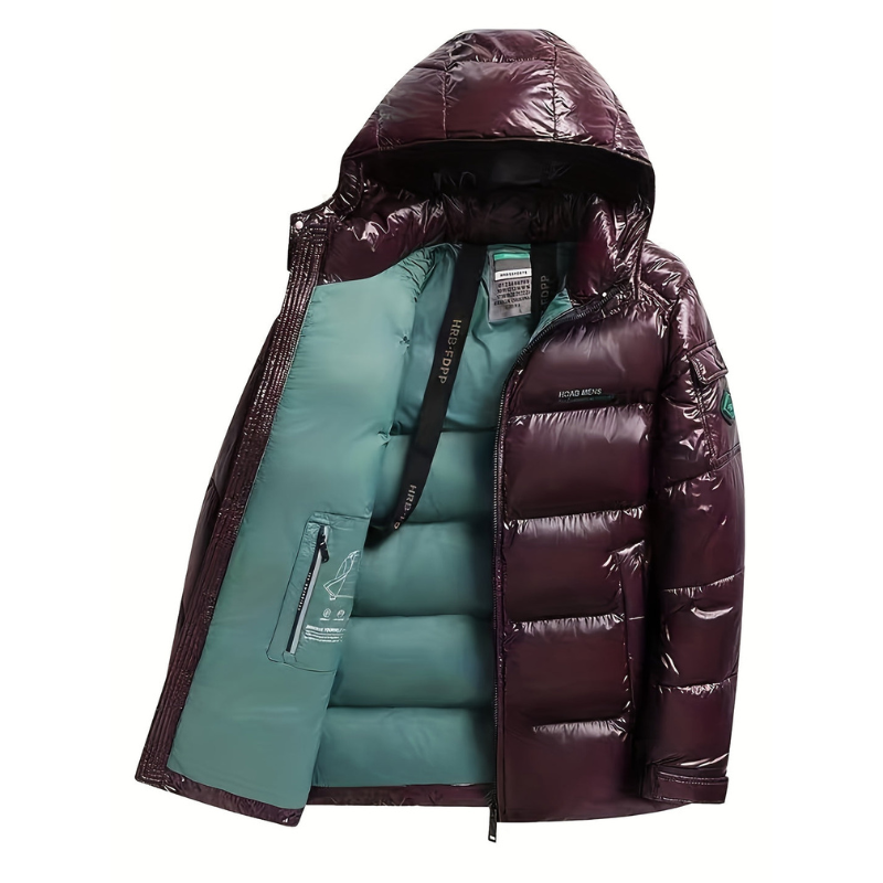 Winterjacke Herren gefüttert mit Kapuze