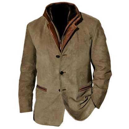 Herren Winterjacke im klassischen Blazer-Stil - khaki
