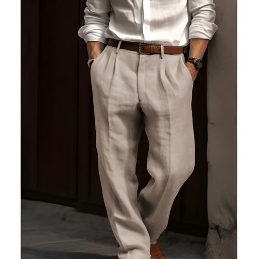 Herren Hose mit lockerem Schnitt - beige