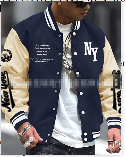Varsity Jacke Herren im Streetwear Stil - apricot