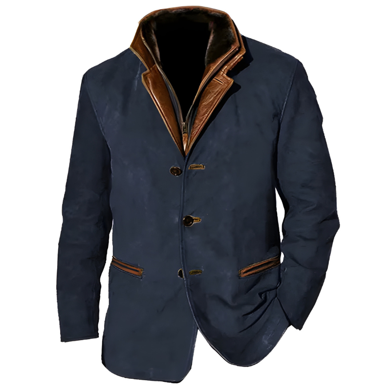 Herren Winterjacke im klassischen Blazer-Stil - blau