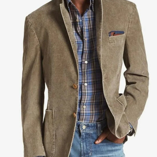 Herren Winterjacke mit Revers und Knöpfen