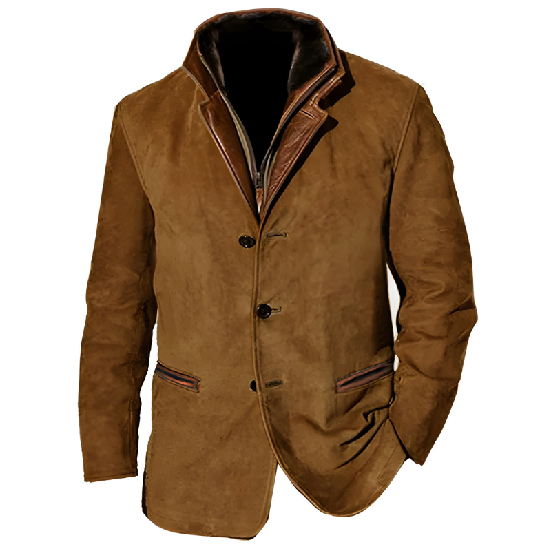 Herren Winterjacke im klassischen Blazer-Stil - braun