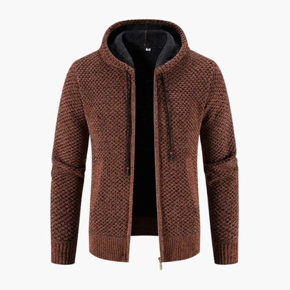 Herren Cardigan mit Kapuze und Hoodie-Stil - braun