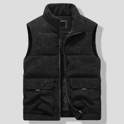 Herren Winterweste mit Futter - schwarz