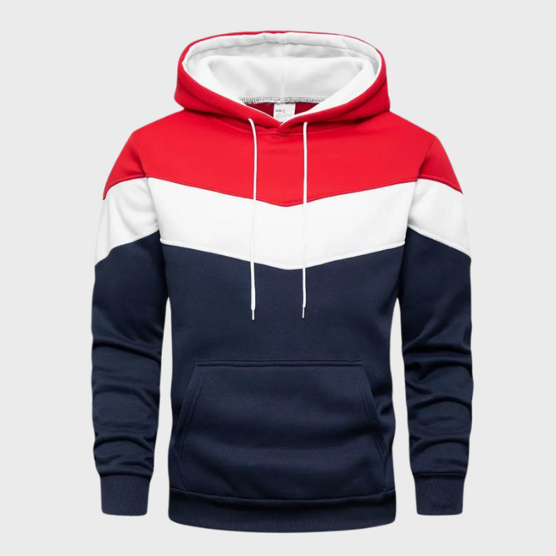 Herren Pullover im Colorblock-Design - rot-blau