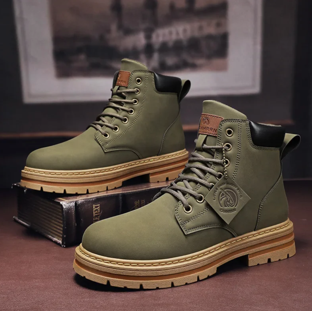 Herren Winterschuhe Schnürboots im Alltagsdesign - grün