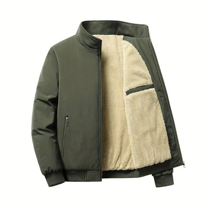 Herren Winterjacke mit Stehkragen im Casual-Stil - grün