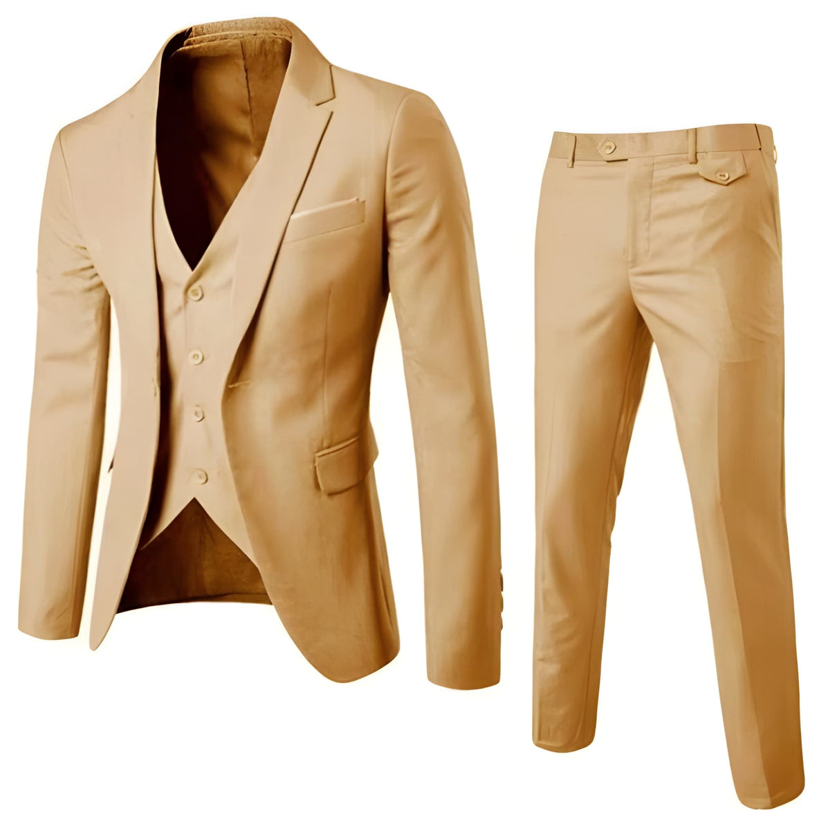 Herren Set Zweiteiliger Anzug Jacke und Hose - khaki