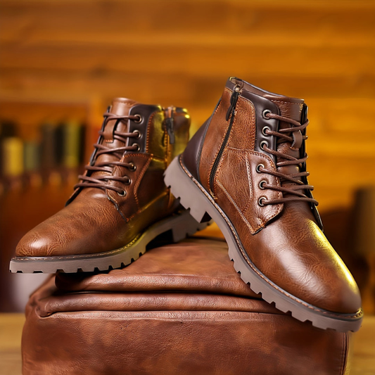 Herren Winterstiefel im Schnürstiefel Design - braun