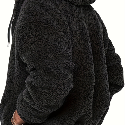 Winterjacke Herren mit Kapuze aus Plüsch