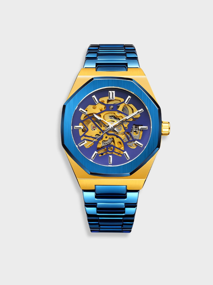 Herren Uhr mit analoger Anzeige im Chronographen Stil - blau