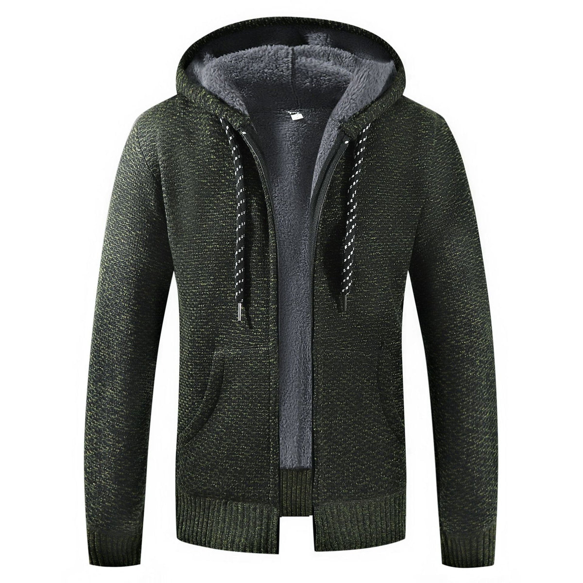 Herren Winterjacke mit Kapuze - armeegrün