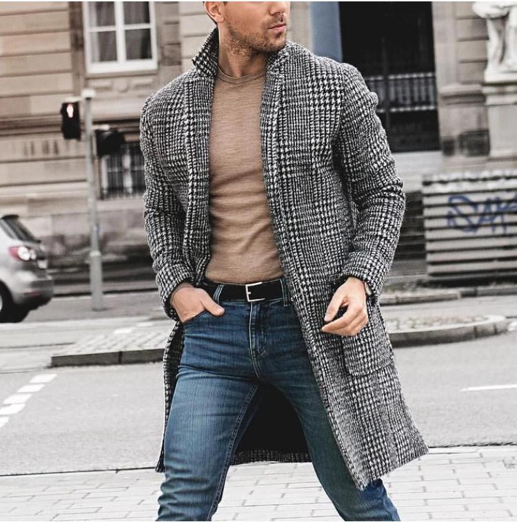 Herren Mantel im klassischen Look - grau