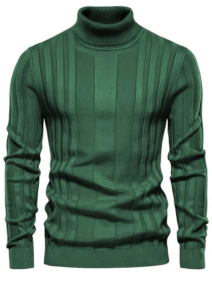 Herren Rollkragenpullover mit langen Ärmeln - grün