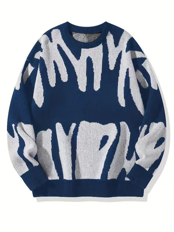 Herren Sweatshirt in Strickoptik - blau