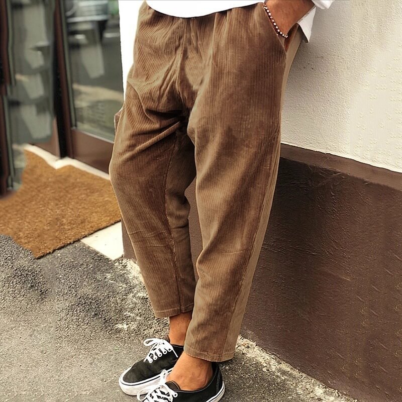 Cordhose Herren mit lockerem Schnitt - braun