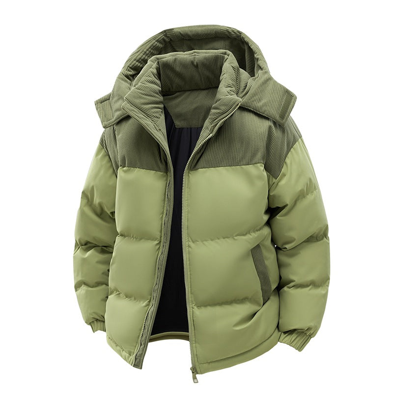 Herren Outdoorjacke mit gefütterter Kapuze - grün
