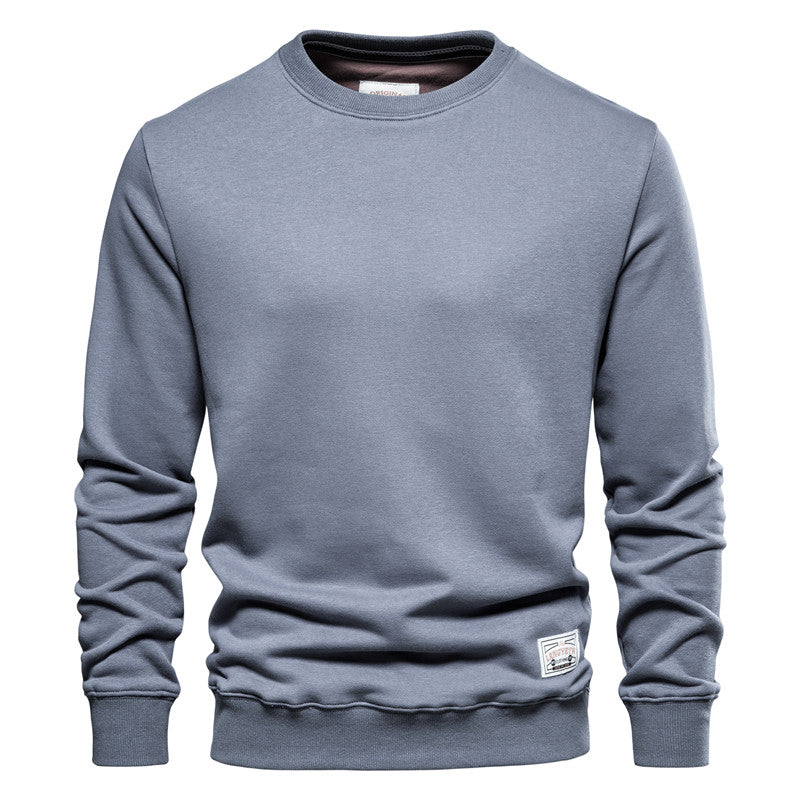 Herren Sweatshirt mit Rundhalsausschnitt aus Polyester - blau