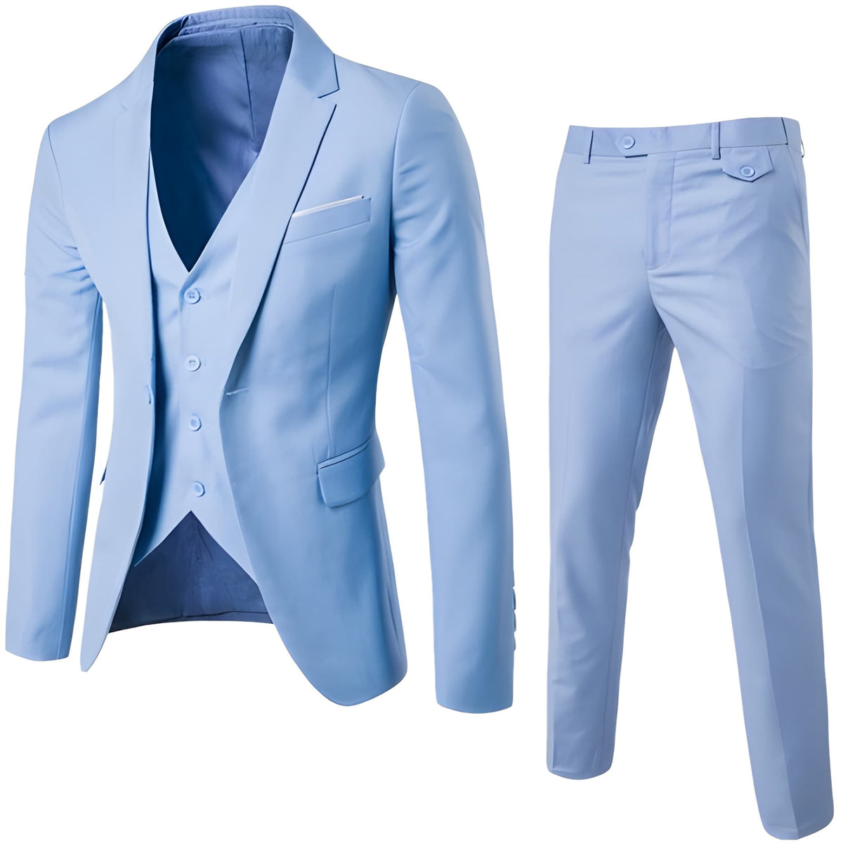 Herren Set Zweiteiliger Anzug Jacke und Hose - blau