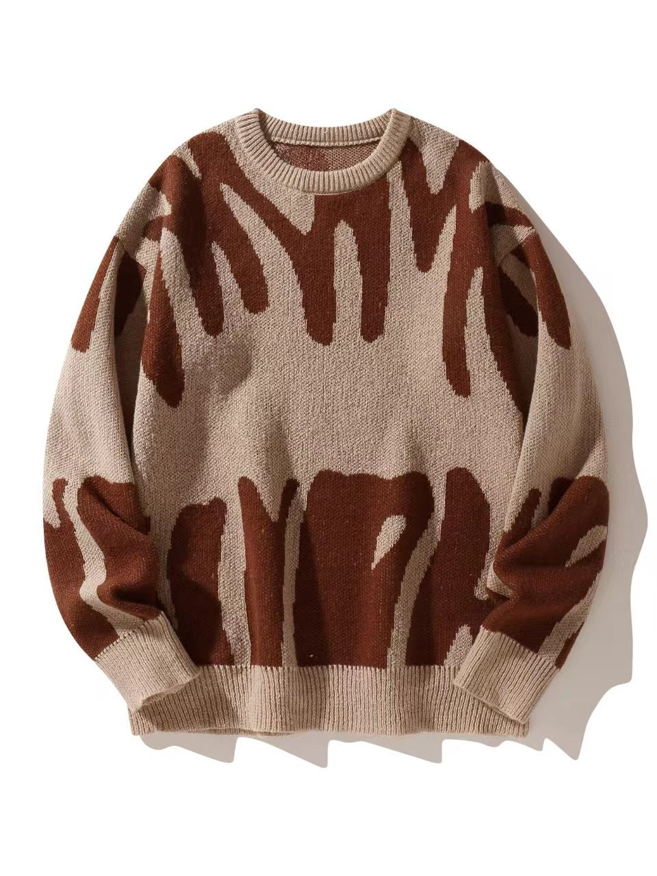 Herren Sweatshirt in Strickoptik - braun