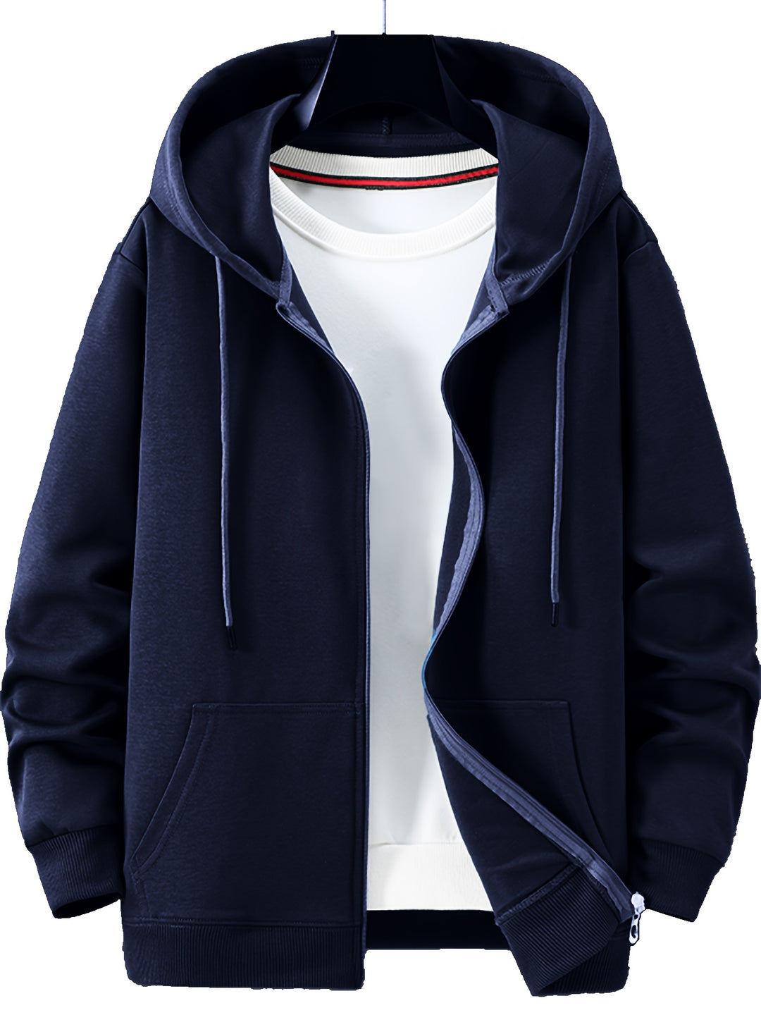 Herren Kapuzenjacke mit Reißverschluss - blau