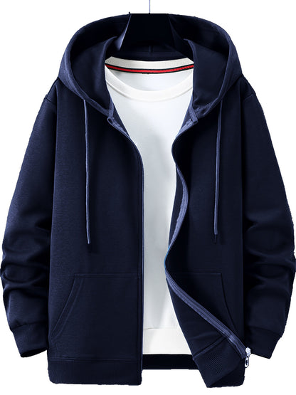 Herren Kapuzenjacke mit Reißverschluss - blau