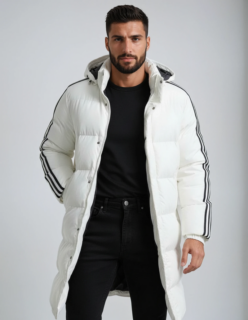 Herren Parka in langer Form mit Kapuze
