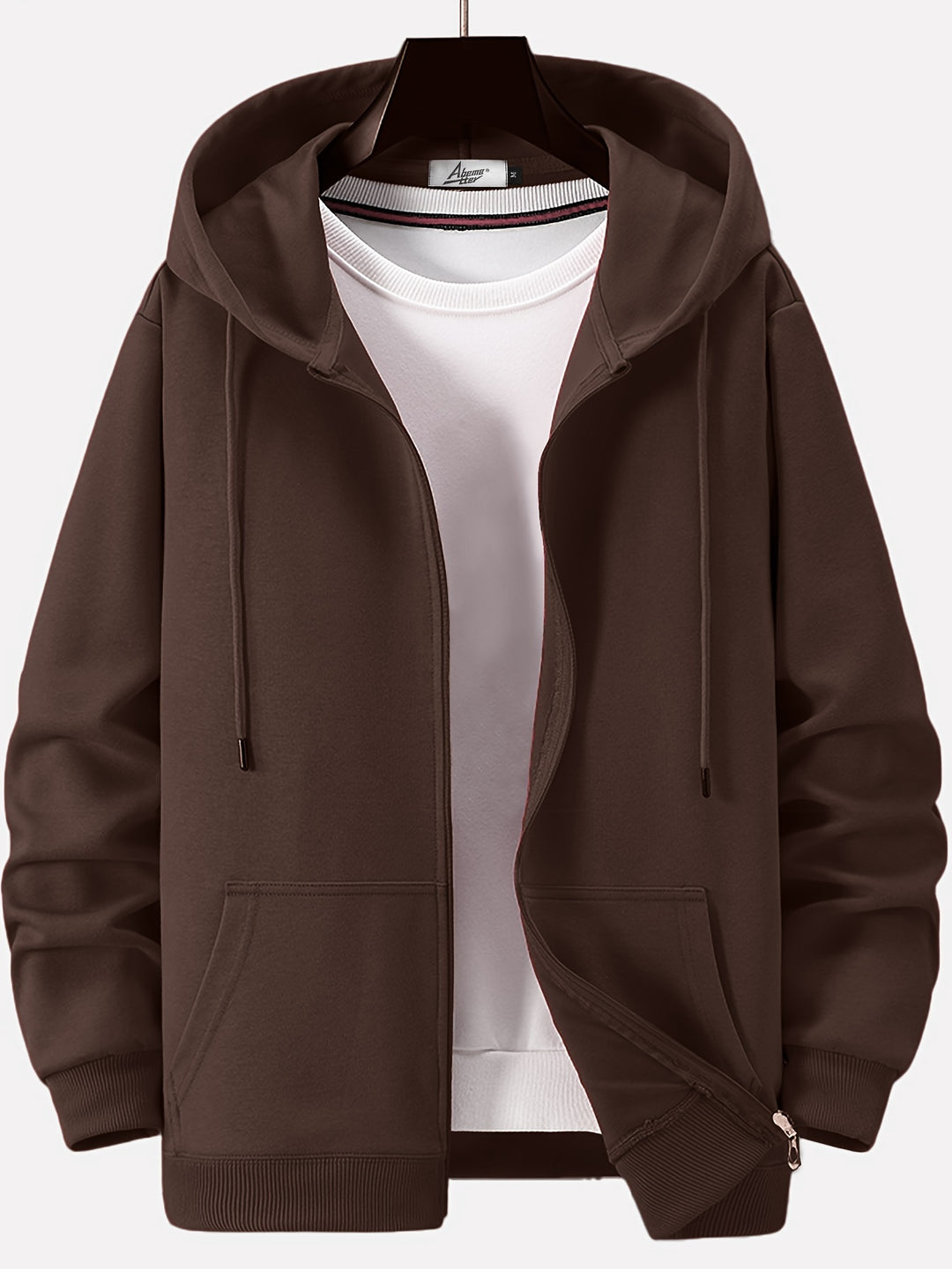 Herren Kapuzenjacke mit Reißverschluss - kaffee