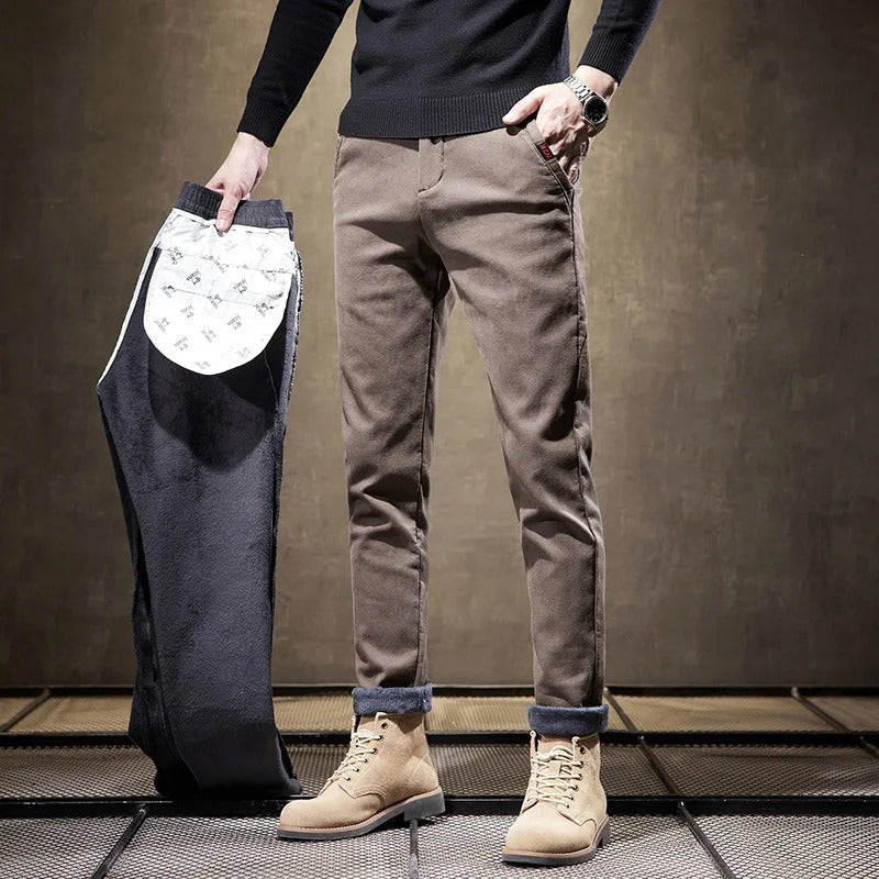 Herren Hose im Slim Fit mit Bündchen - khaki
