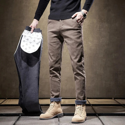 Herren Hose im Slim Fit mit Bündchen - khaki