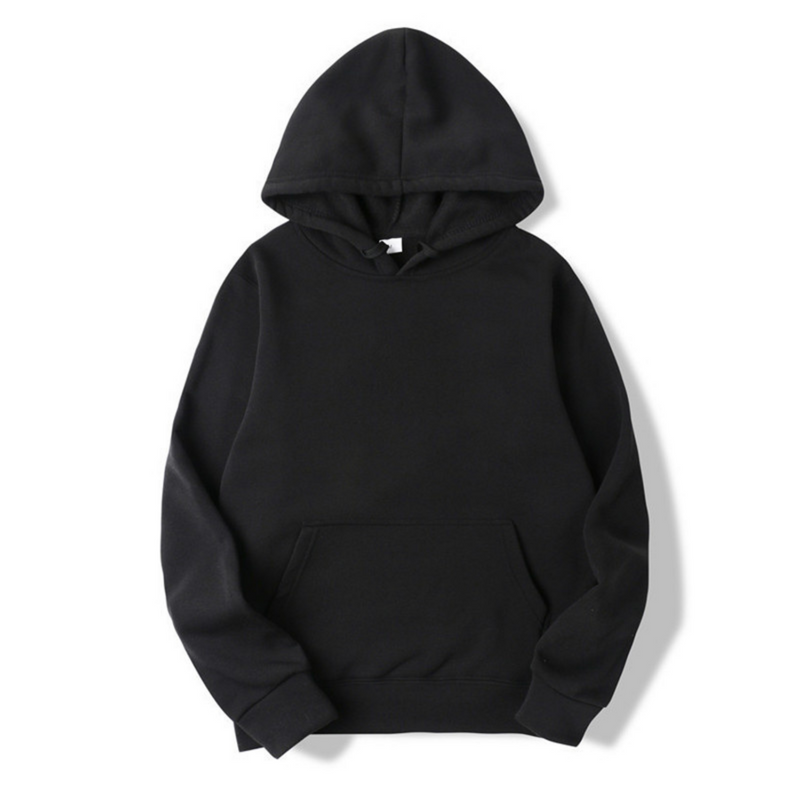 Herren Hoodie im Sweatshirt-Stil mit Kapuze - schwarz