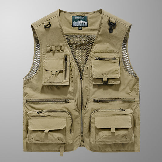 Angelweste Herren mit vielen Taschen - khaki