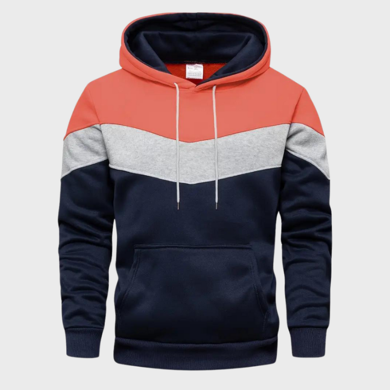 Herren Pullover im Colorblock-Design - orange-rot