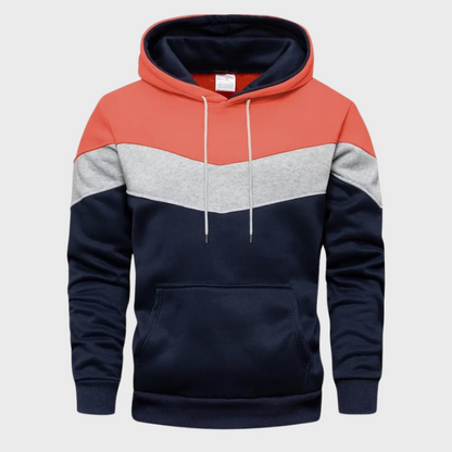 Herren Pullover im Colorblock-Design - orange-rot