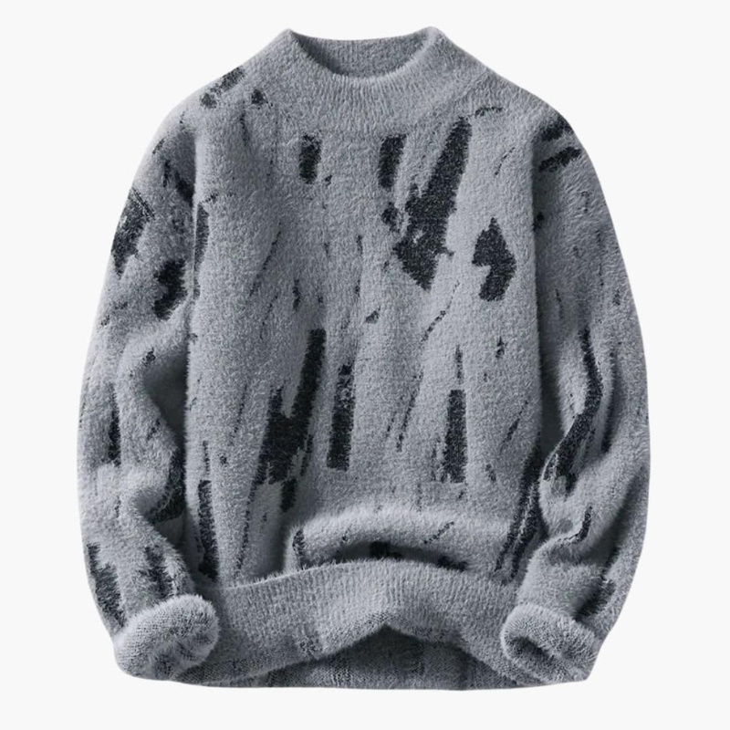 Herren Pullover mit Druckmotiv - grau