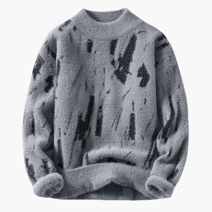 Herren Pullover mit Druckmotiv - grau