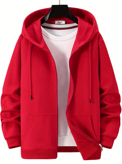 Herren Kapuzenjacke mit Reißverschluss - rot
