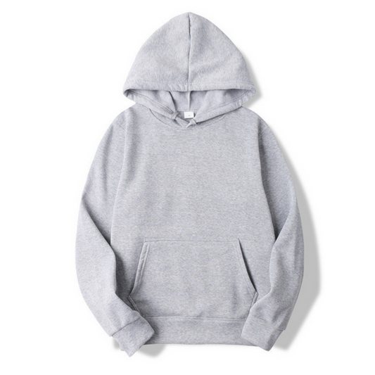 Herren Hoodie im Sweatshirt-Stil mit Kapuze - grau