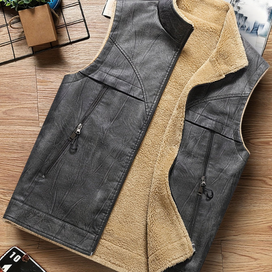 Herren Biker-Weste mit Futter - grau