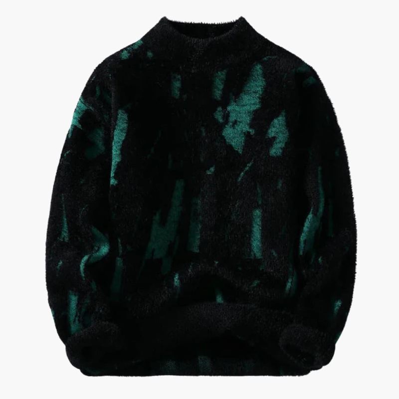 Herren Pullover mit Druckmotiv - schwarz