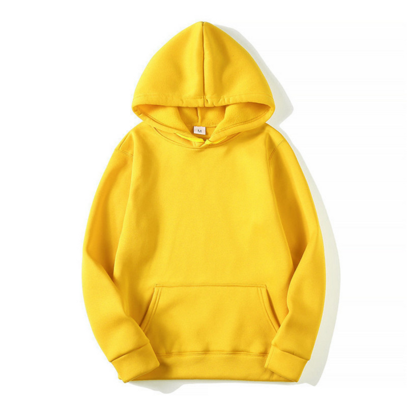 Herren Hoodie im Sweatshirt-Stil mit Kapuze - gelb